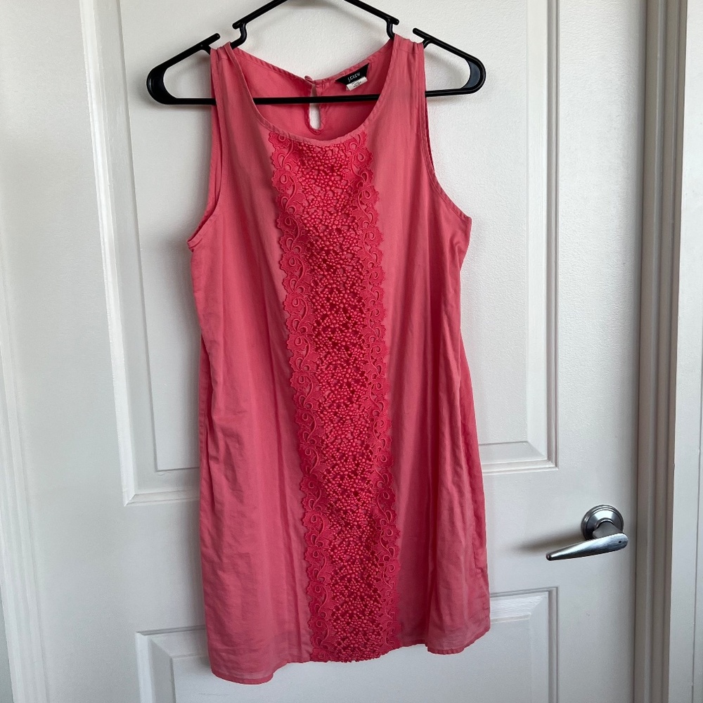 j crew pink dress , XS, like new 100% cotton